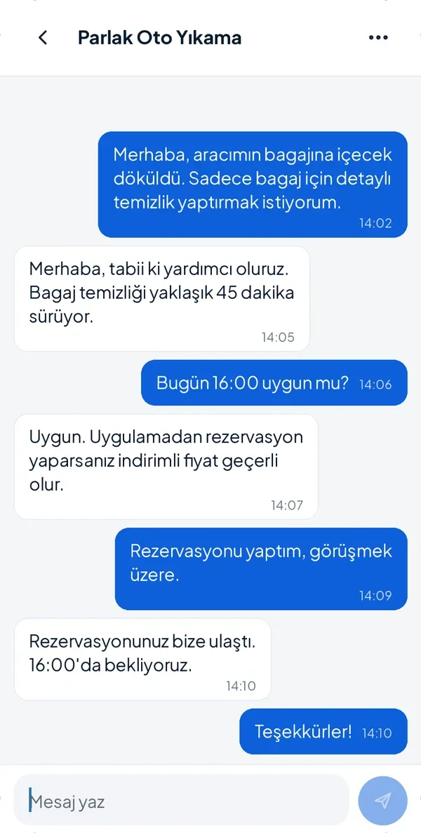 Mesajlaşma ekranı